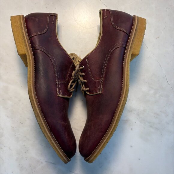 J&M 1850 Sheepskin Burgundy Leather Crepe Outsole Men\'s Oxford Shoes Size 13M main image 6